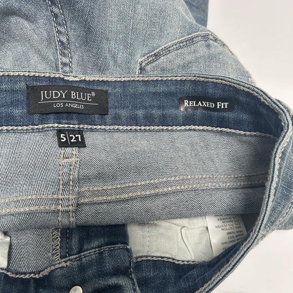 Judy Blue Relaxed Fit Distressed Bleach Splatter Denim Jeans Sz 5/27 Style #8273 - Picture 2 of 5